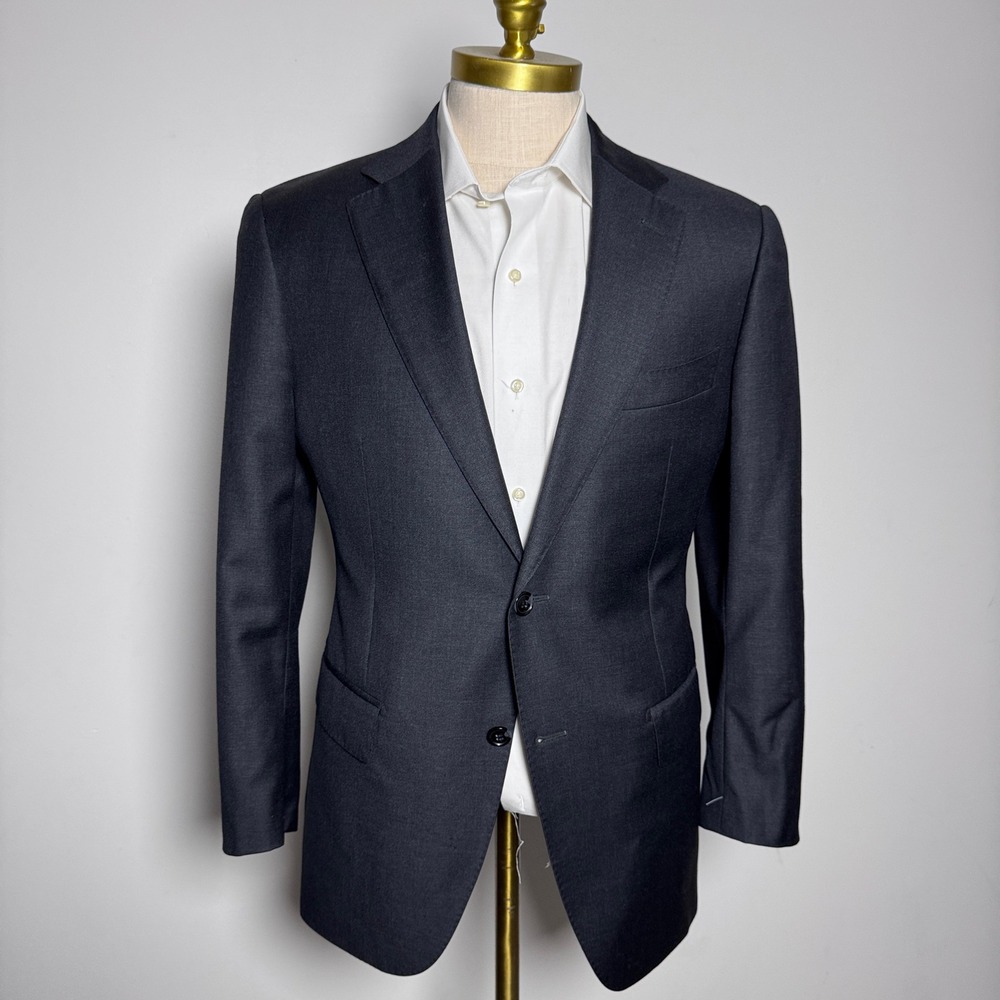 Suitsupply Blazer Mens 40R Charcoal Gray Solid Wool Vitale Barberis Canonico